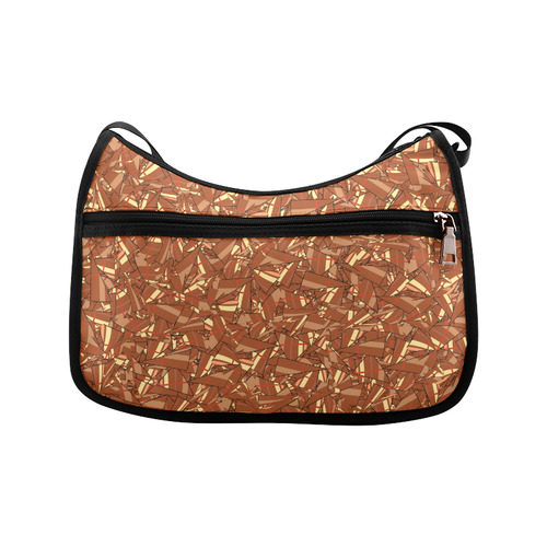 Chocolate Brown Sienna Abstract Crossbody Bags (Model 1616)