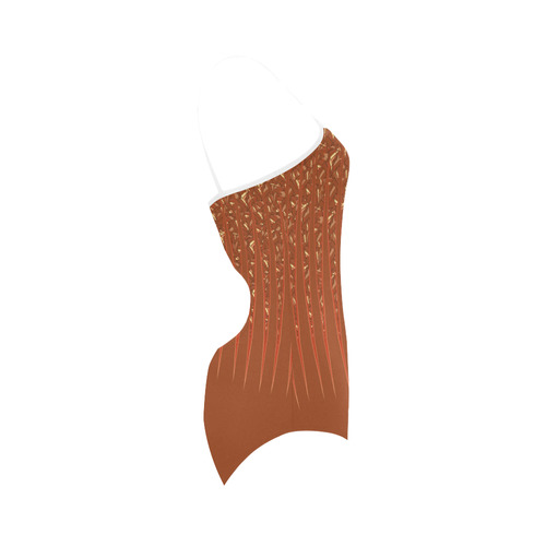 Chocolate Brown Sienna Spikes Strap Swimsuit ( Model S05)