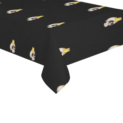 halloween - skull with candle pattern Cotton Linen Tablecloth 60"x 104"