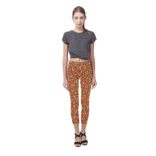 Chocolate Brown Sienna Abstract Capri Legging (Model L02)