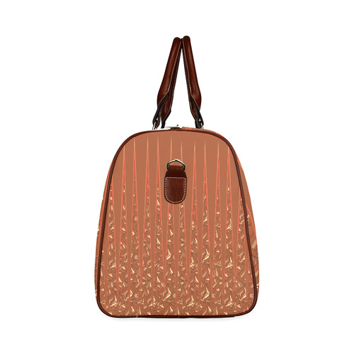 Chocolate Brown Sienna Spikes Waterproof Travel Bag/Large (Model 1639)