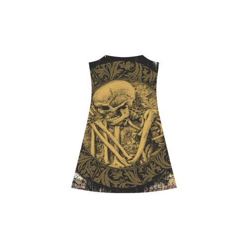 The skeleton in a round button with flowers Alcestis Slip Dress (Model D05)