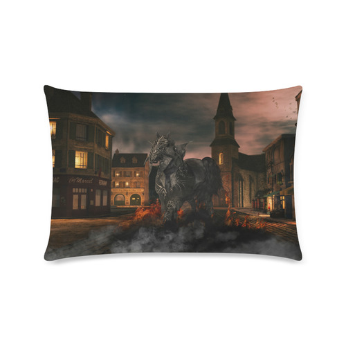 A dark horse in a knight armor Custom Rectangle Pillow Case 16"x24" (one side)