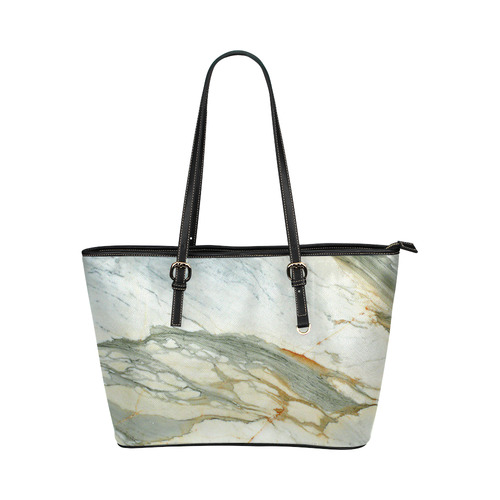 White italian marble see matching shoes Leather Tote Bag/Large (Model 1651)