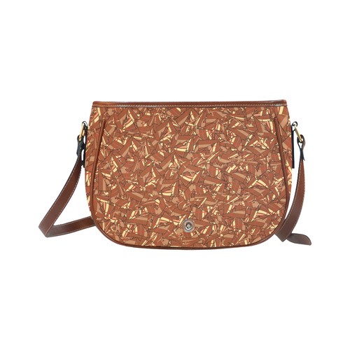 Chocolate Brown Sienna Abstract Saddle Bag/Small (Model 1649) Full Customization