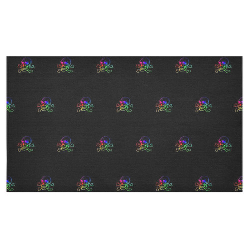 Skull 816 (Halloween) rainbow pattern Cotton Linen Tablecloth 60"x 104"