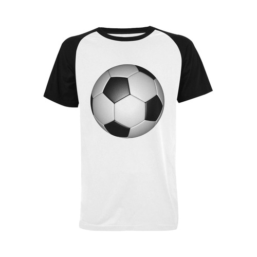 Soccer Ball by Martina Webster Men's Raglan T-shirt Big Size (USA Size) (Model T11)