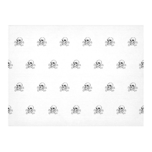 Skull 816 white (Halloween) pattern Cotton Linen Tablecloth 52"x 70"