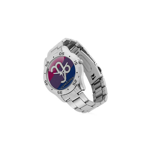 Capricorn - Bisexual Pride Men's Stainless Steel Analog Watch(Model 108)