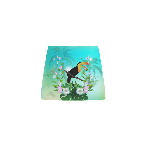 Cute toucan with flowers Eos Women's Sleeveless Dress (Model D01)