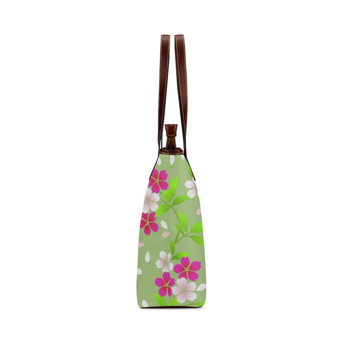 Holiday Vintage Japanese Floral Pattern Shoulder Tote Bag (Model 1646)