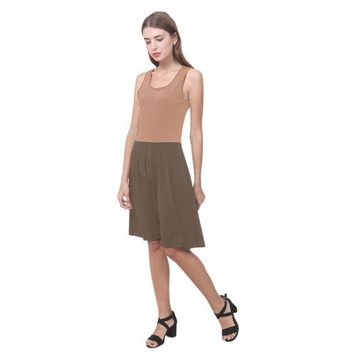 Sandstone and Desert Palm Atalanta Casual Sundress(Model D04)