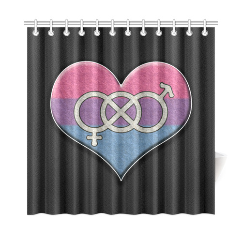 Bisexual Pride Heart with Gender Knot Shower Curtain 72"x72"