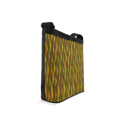 Autumn Gold and Green Triangle Peaks Crossbody Bags (Model 1613)