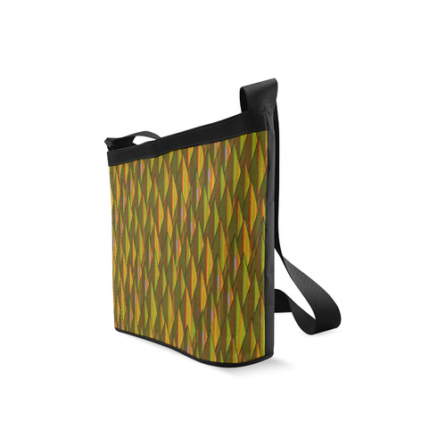 Autumn Gold and Green Triangle Peaks Crossbody Bags (Model 1613)