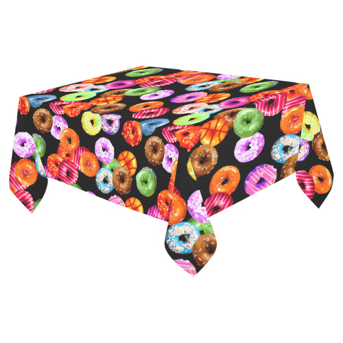 Colorful Yummy DONUTS pattern Cotton Linen Tablecloth 52"x 70"
