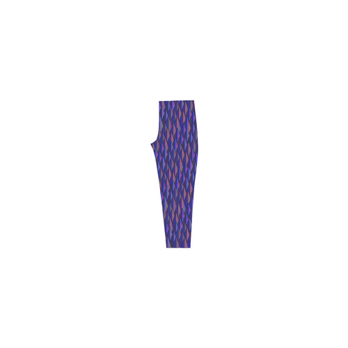 Purple and Blue Triangle Peaks Capri Legging (Model L02)