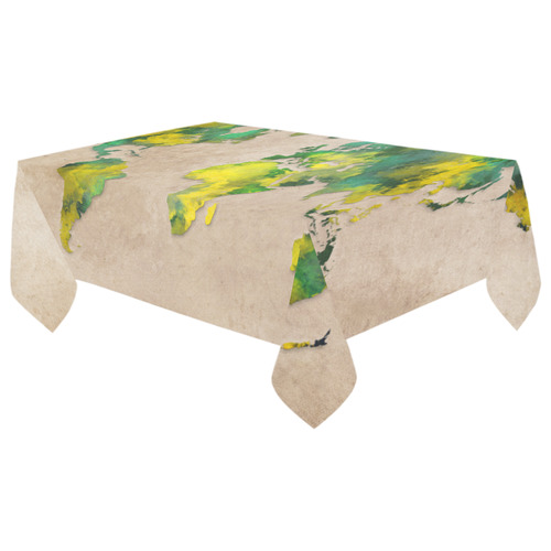 world map 11 Cotton Linen Tablecloth 60"x 104"