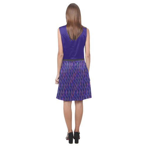 Purple and Blue Triangle Peaks Eos Women's Sleeveless Dress (Model D01)