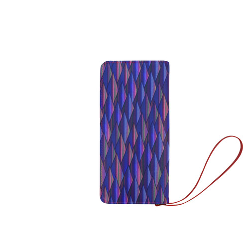 Purple and Blue Triangle Peaks Women's Clutch Wallet (Model 1637)