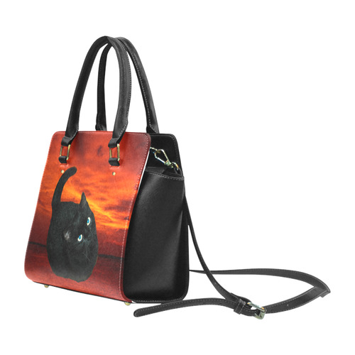 Cat and Red Sky Classic Shoulder Handbag (Model 1653)