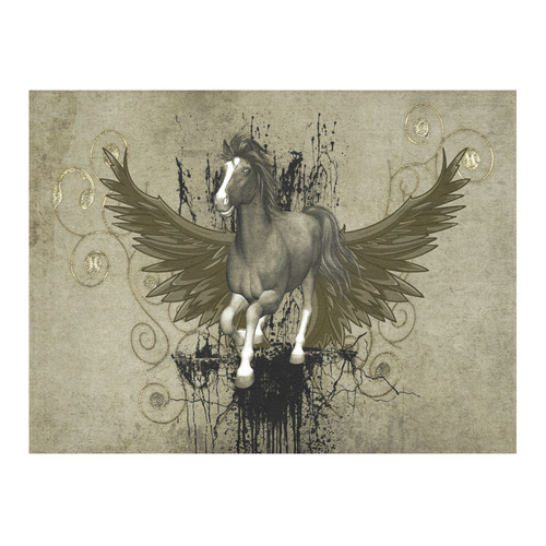 Wild horse with wings Cotton Linen Tablecloth 52"x 70"