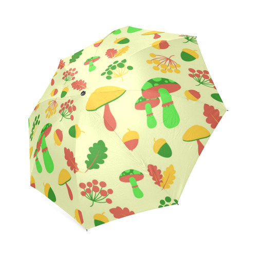 Colorful Autumn Nature Pattern Mushrooms Foldable Umbrella (Model U01)