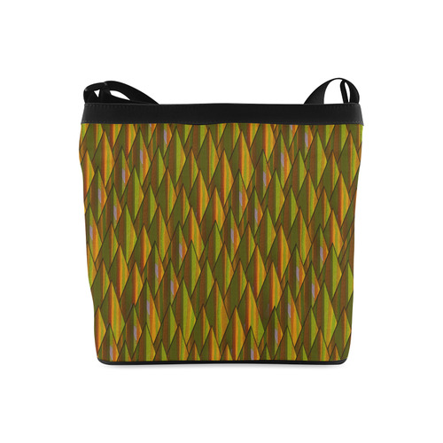 Autumn Gold and Green Triangle Peaks Crossbody Bags (Model 1613)