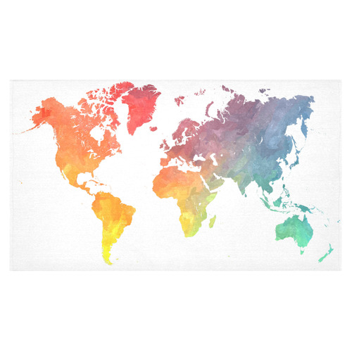 world map 15 Cotton Linen Tablecloth 60"x 104"