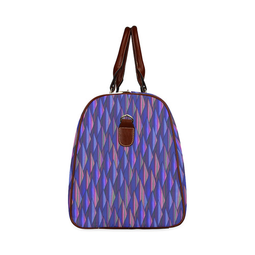 Purple and Blue Triangle Peaks Waterproof Travel Bag/Large (Model 1639)