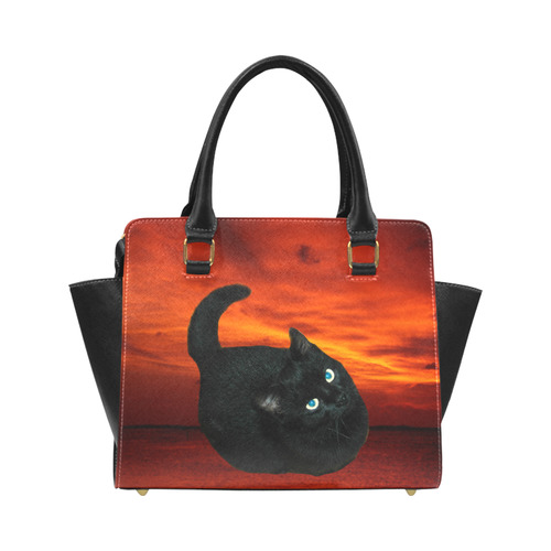 Cat and Red Sky Classic Shoulder Handbag (Model 1653)