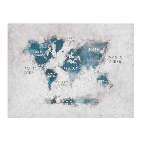 world map OCEANS and continents Cotton Linen Tablecloth 52"x 70"