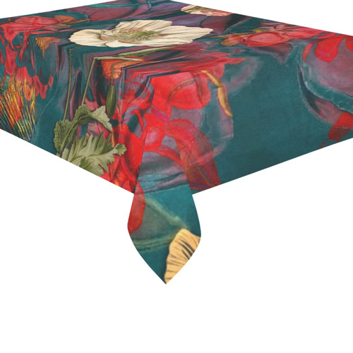 flora 3 Cotton Linen Tablecloth 60"x 84"