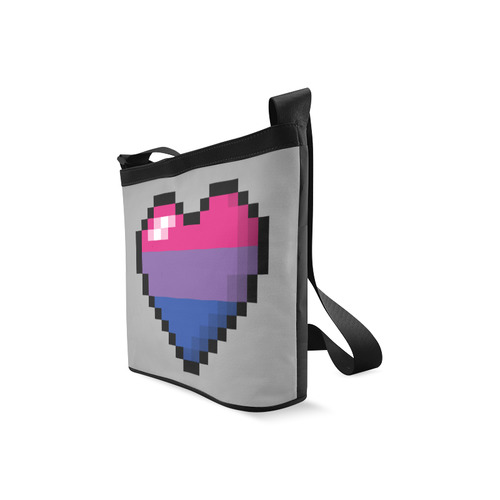 Bisexual Pixel Heart Crossbody Bags (Model 1613)