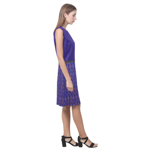 Purple and Blue Triangle Peaks Eos Women's Sleeveless Dress (Model D01)