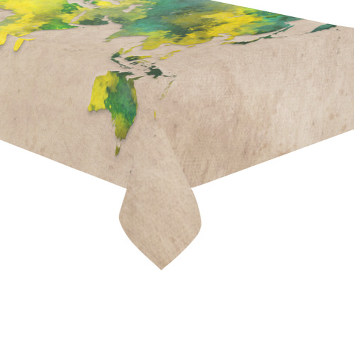 world map 11 Cotton Linen Tablecloth 60"x120"