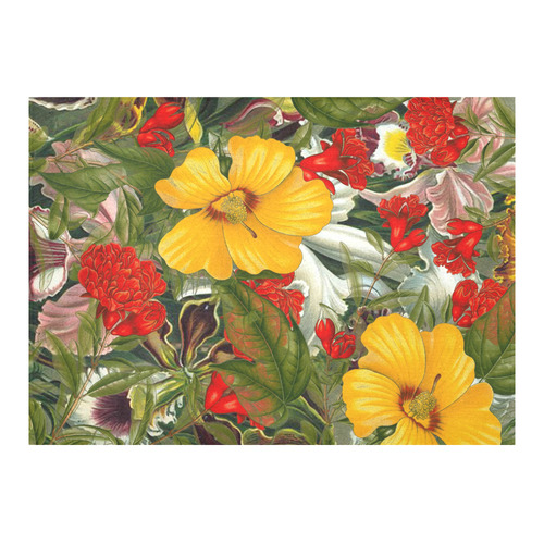 flora 1 Cotton Linen Tablecloth 60"x 84"