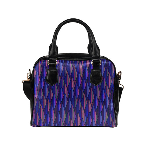 Purple and Blue Triangle Peaks Shoulder Handbag (Model 1634)