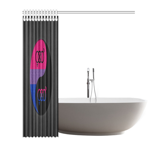 Bisexual Yin and Yang Shower Curtain 72"x72"