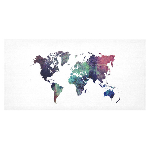 world map 12 Cotton Linen Tablecloth 60"x120"