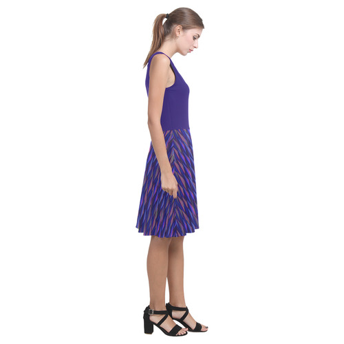 Purple and Blue Triangle Peaks Atalanta Casual Sundress(Model D04)