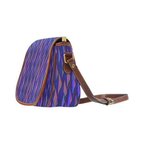 Purple and Blue Triangle Peaks Saddle Bag/Small (Model 1649) Full Customization