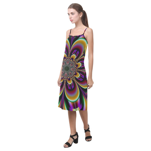 Purple Dream Mandala Flower Alcestis Slip Dress (Model D05)