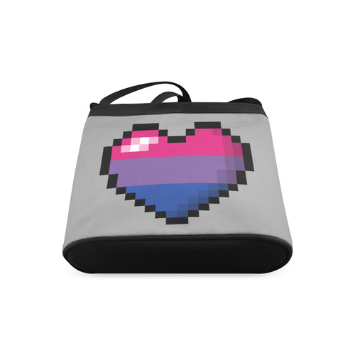 Bisexual Pixel Heart Crossbody Bags (Model 1613)