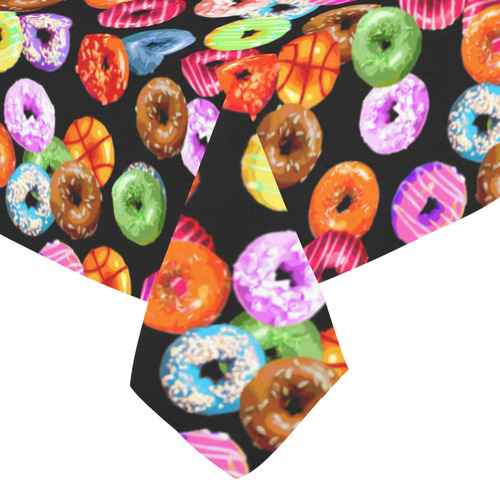 Colorful Yummy DONUTS pattern Cotton Linen Tablecloth 52"x 70"