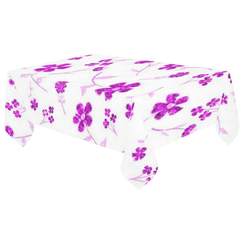 sweet shiny floral pink Cotton Linen Tablecloth 60"x 104"