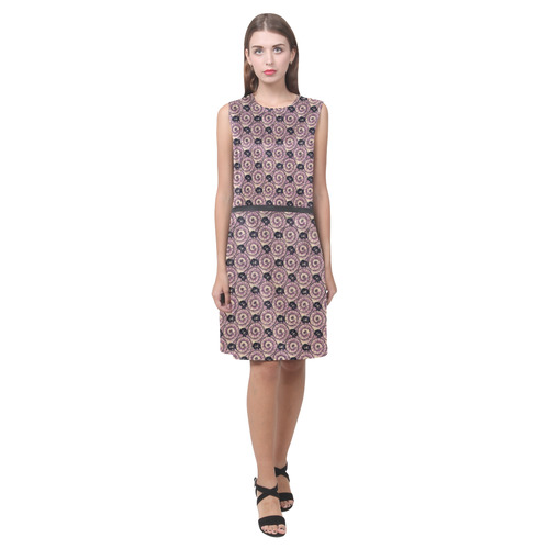 Shells and Flowers Mauve Eos Women's Sleeveless Dress (Model D01)