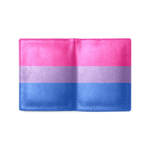 Bisexual Pride Flag Men's Leather Wallet (Model 1612)