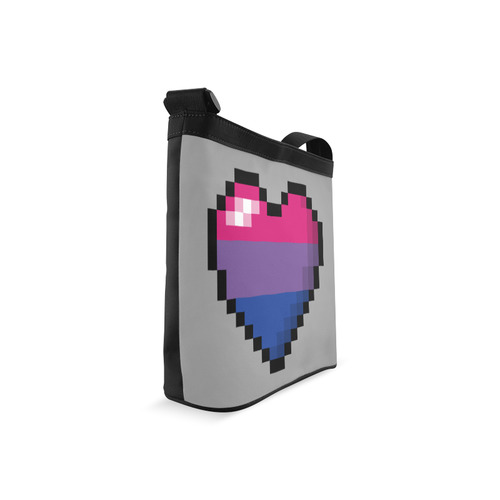 Bisexual Pixel Heart Crossbody Bags (Model 1613)