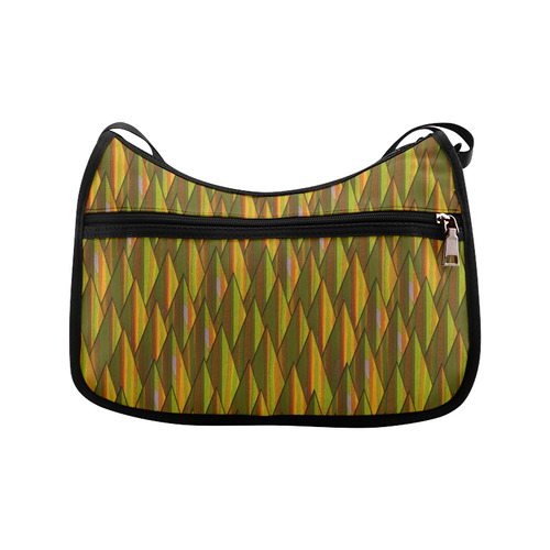 Autumn Gold and Green Triangle Peaks Crossbody Bags (Model 1616)